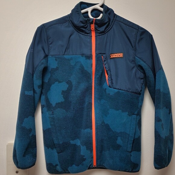 Under Armour Fleece Jacket Techno Teal Young Medium NWT - Picture 4 of 9